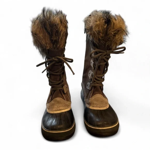 Sorrel Joan of Arc Artic Grey Suede Faux Fur Tim Waterproof Winter Boots Size 9 - Picture 14 of 14